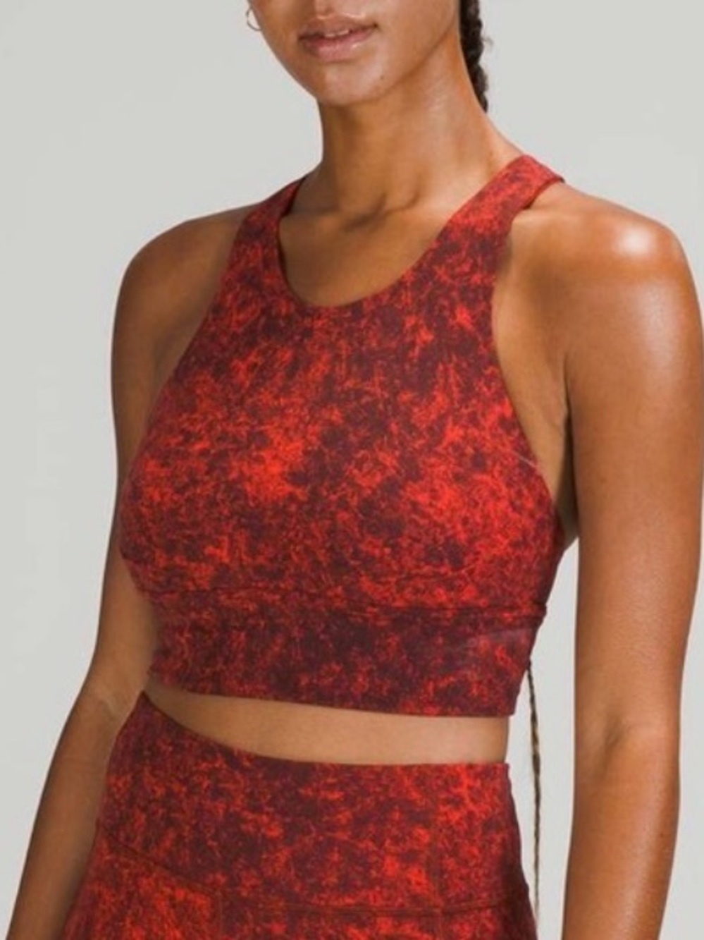 Lululemon Wunder Train Longline Bra 2 C/D Sun Bleached Wash Red Merlot